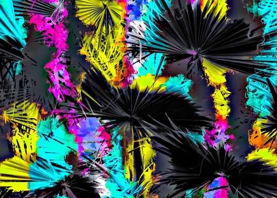 palm leaf texture abstract with painting texture background in pink blue yellow by Timmy333