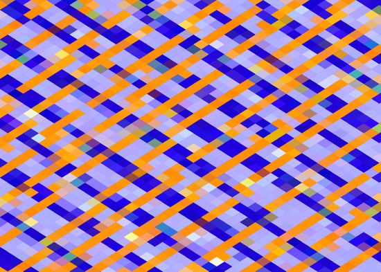 geometric pixel square pattern abstract background in orange blue purple by Timmy333