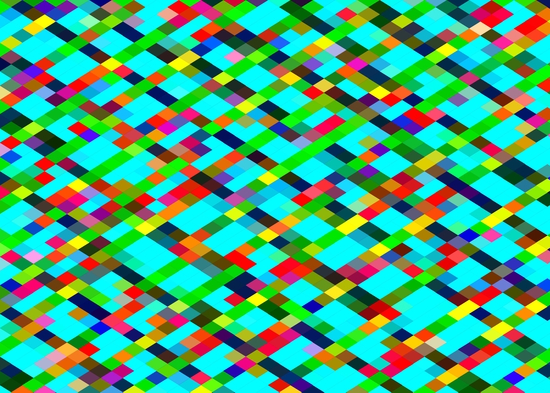 geometric pixel square pattern abstract background in green yellow blue orange by Timmy333