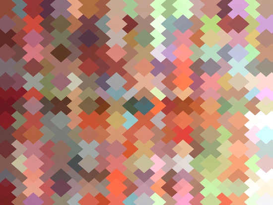 geometric square pixel pattern abstract in orange brown green by Timmy333