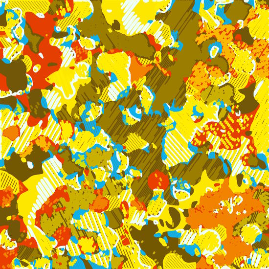 psychedelic graffiti painting abstract in yellow blue brown and red by Timmy333