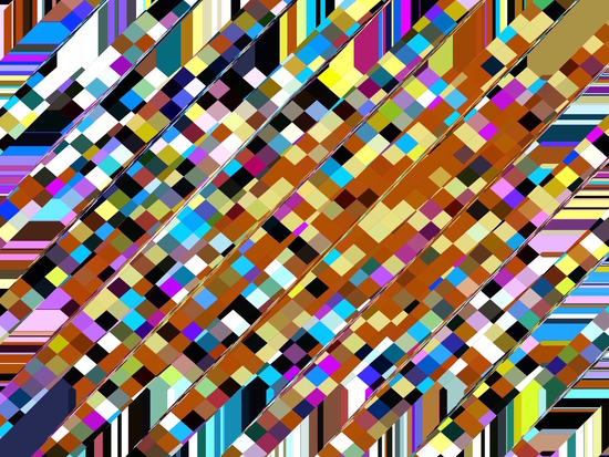 geometric square pixel pattern abstract background in brown yellow blue pink by Timmy333