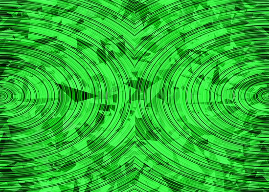 psychedelic geometric circle pattern abstract background in green by Timmy333