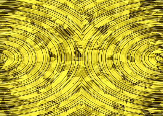 psychedelic geometric circle pattern abstract background in yellow by Timmy333