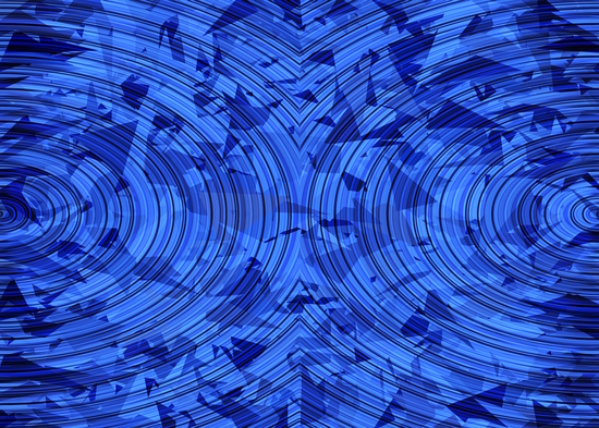 psychedelic geometric circle pattern abstract background in blue by Timmy333