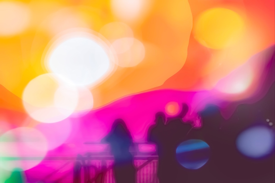 summer sunset sky with colorful bokeh light abstract background by Timmy333