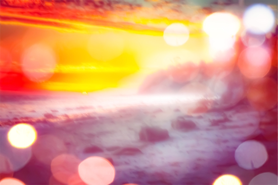 sunset sky at the beach in summer with bokeh light abstract by Timmy333