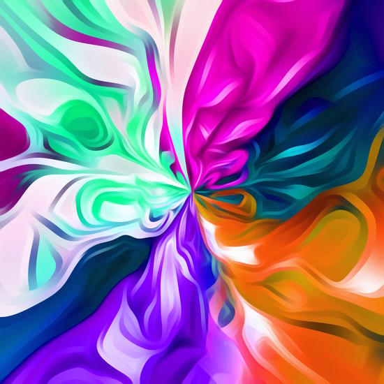 pink purple orange blue and green spiral painting abstract background by Timmy333