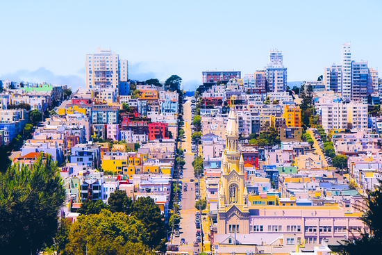 city view at San Francisco, USA,with blue sky by Timmy333