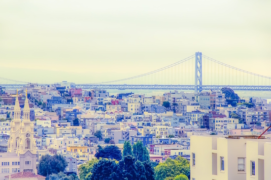 bridge and city view at San Francisco, USA by Timmy333