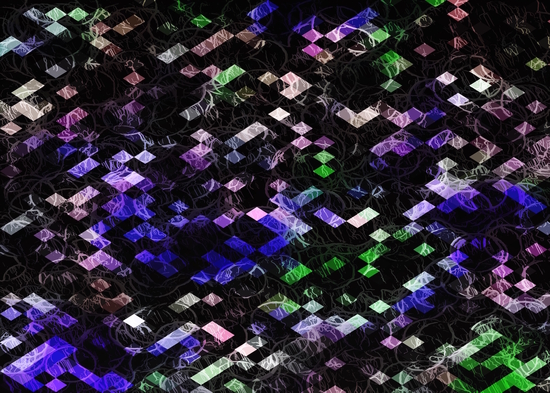 psychedelic geometric pixel abstract pattern in purple green black by Timmy333