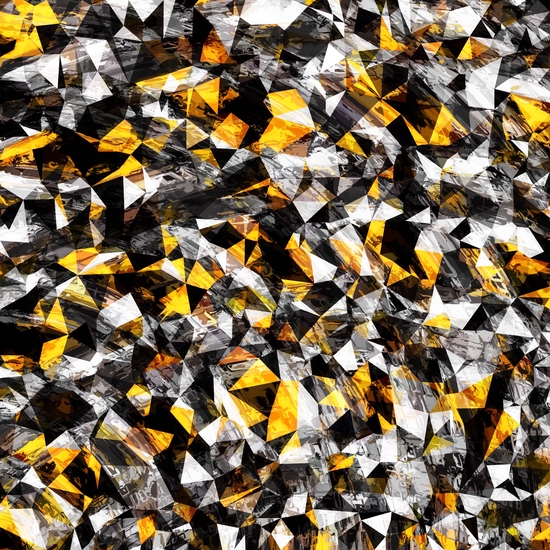 vintage psychedelic geometric triangle polygon pattern abstract in gold yellow and black by Timmy333