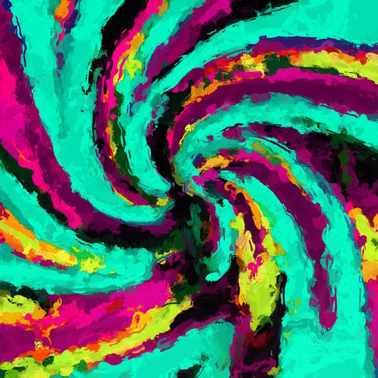 psychedelic graffiti watercolor painting abstract in green blue pink purple and yellow by Timmy333