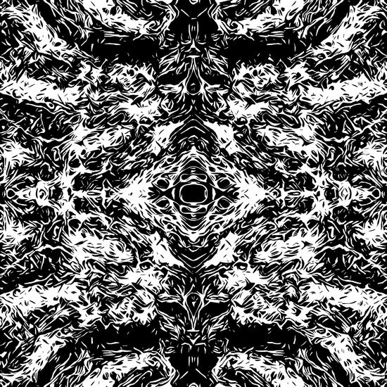 vintage psychedelic graffiti symmetry art abstract in black and white by Timmy333