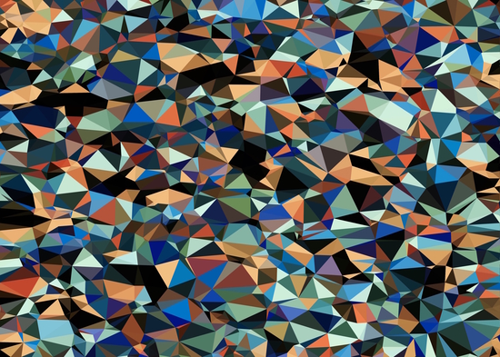 vintage psychedelic geometric triangle polygon pattern abstract in brown blue green by Timmy333