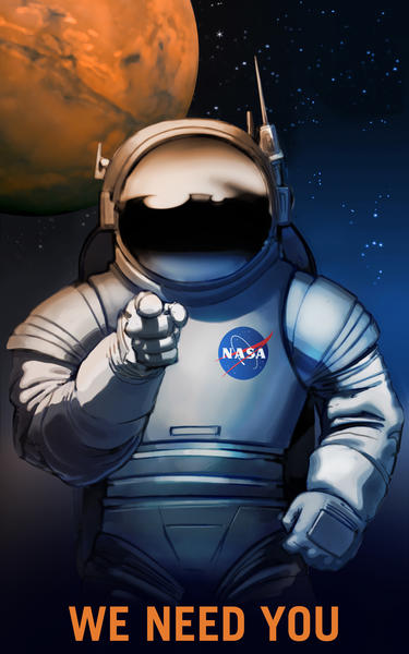 We Need You - NASA KSC Space Tourism Poster by Space Travel