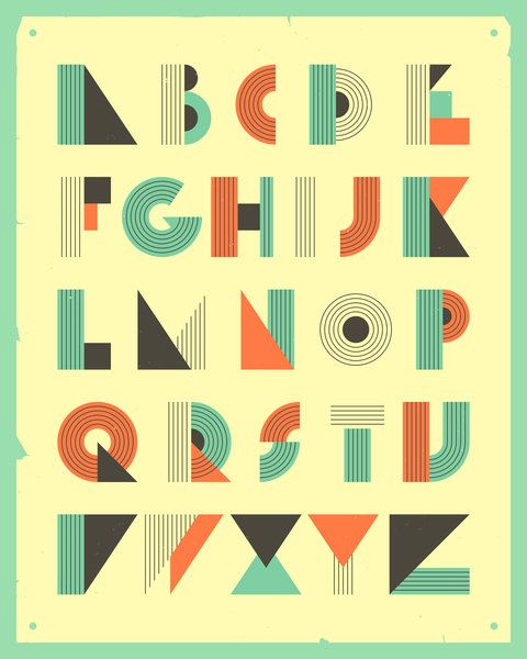 RETRO ALPHABET - BEIGE by Jazzberry Blue