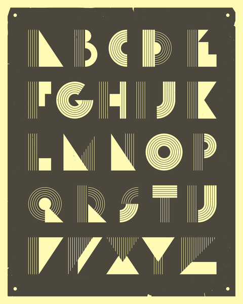 RETRO ALPHABET - BLACK by Jazzberry Blue