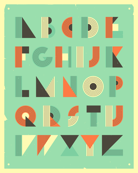 RETRO ALPHABET - BLUE by Jazzberry Blue