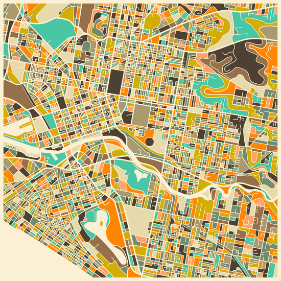 MELBOURNE MAP 1 by Jazzberry Blue