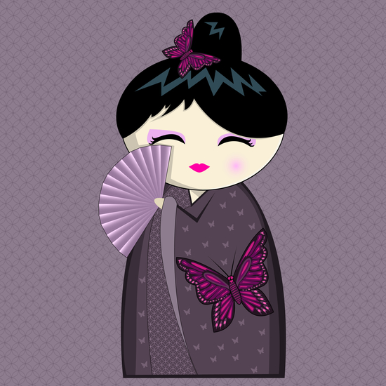 Purple kokeshi by PIEL Design