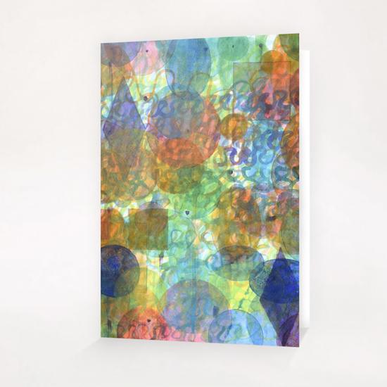 Bubbling Geometric Forms over Curved Lines Greeting Card & Postcard by Heidi Capitaine