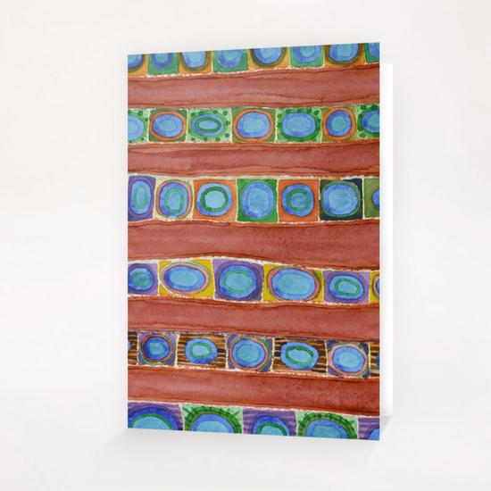 Blue Circles Within Red Stripes Greeting Card & Postcard by Heidi Capitaine