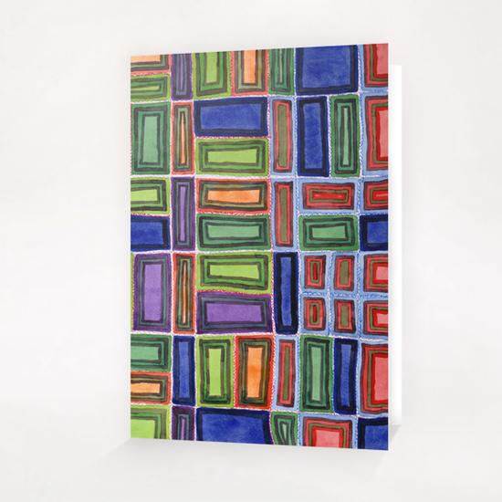 Melodic Rectangles Pattern  Greeting Card & Postcard by Heidi Capitaine