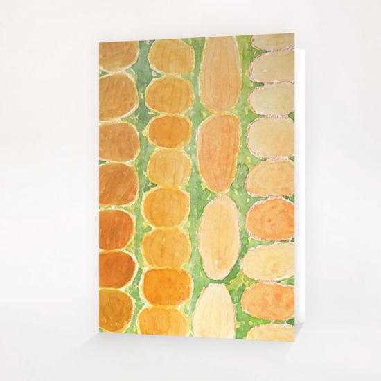 Rows of Round and Reddish Food on Green  Greeting Card & Postcard by Heidi Capitaine