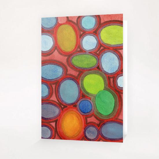 . Abstract Moving Round Shapes Pattern  Greeting Card & Postcard by Heidi Capitaine