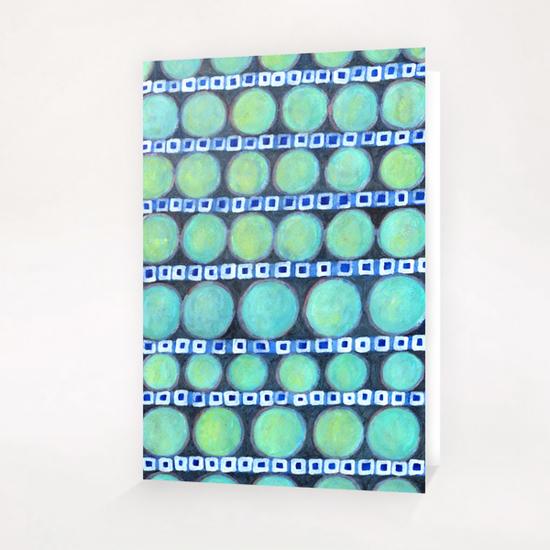 Rows of Blue Iridescent Circles Pattern Greeting Card & Postcard by Heidi Capitaine