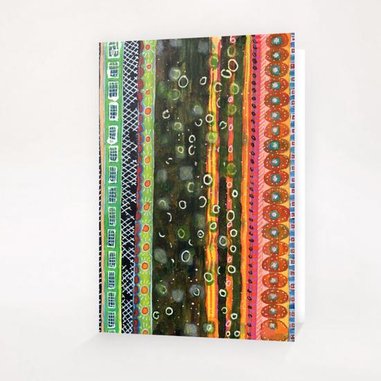 Absorbed Rings with Vertical Stripes Pattern  Greeting Card & Postcard by Heidi Capitaine