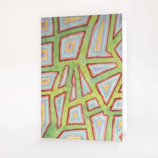 Map Pattern on Spring Green Greeting Card & Postcard by Heidi Capitaine