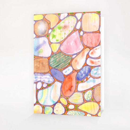 . Friendly Colorful Pebbles Pattern Greeting Card & Postcard by Heidi Capitaine