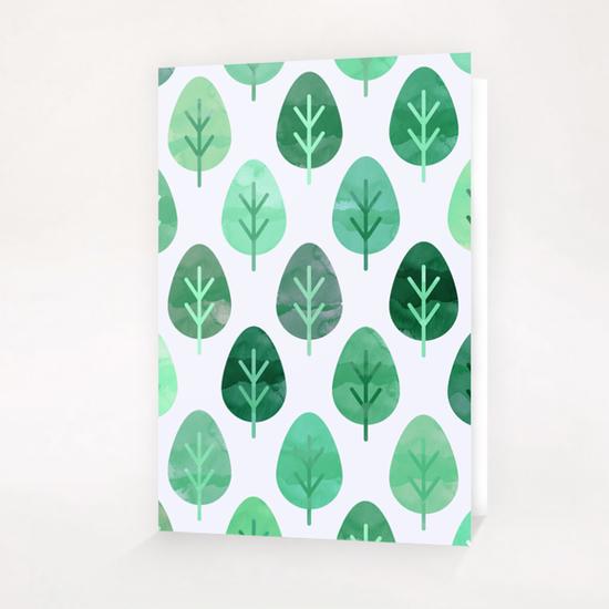 Watercolor Forest Pattern X 0.1 Greeting Card & Postcard by Amir Faysal