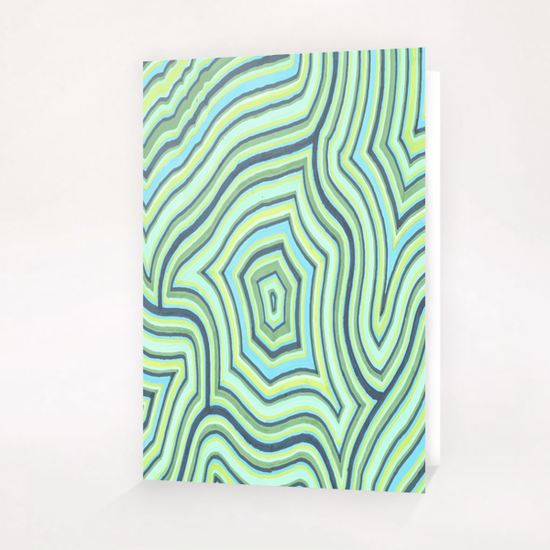 Blue Green Pattern Play Greeting Card & Postcard by ShinyJill