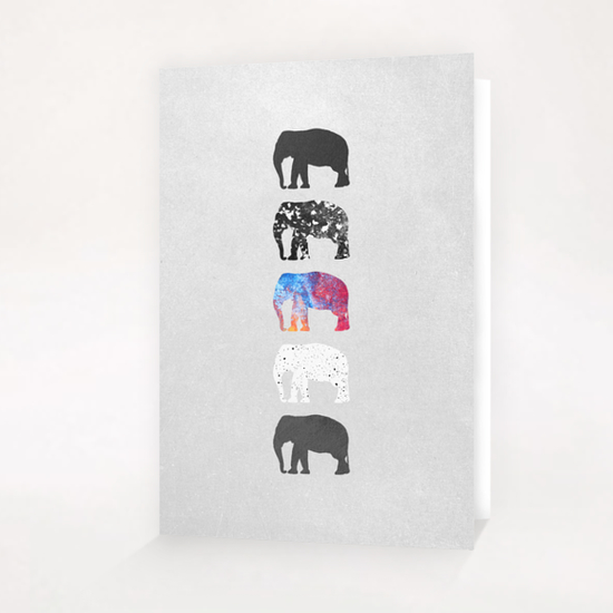 Five elephants Greeting Card & Postcard by Elisabeth Fredriksson