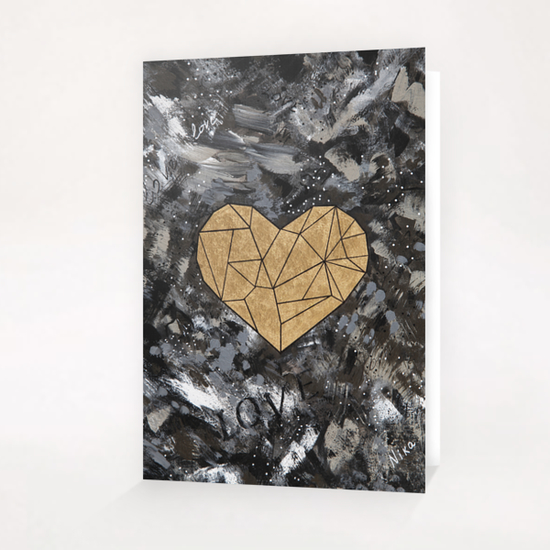 Golden Heart Greeting Card & Postcard by Nika_Akin