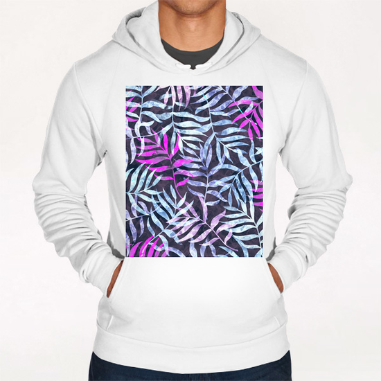 Watercolor Tropical Palm Leaves #2 Hoodie by Amir Faysal