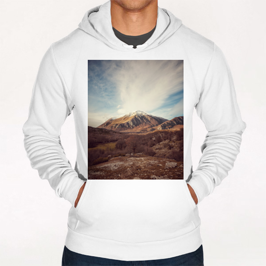 Mountains in the background  XVII Hoodie by Salvatore Russolillo