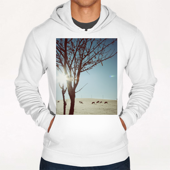 Tree and Cows Hoodie by Salvatore Russolillo