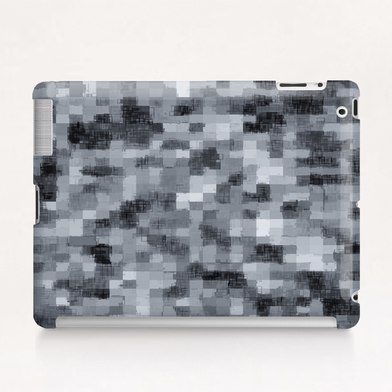 geometric square pattern abstract background in black and white Tablet Case by Timmy333