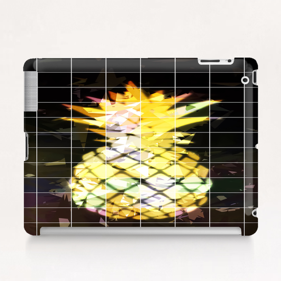 yellow pineapple with geometric triangle pattern abstract  Tablet Case by Timmy333