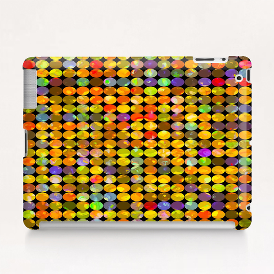 colorful geometric circle pattern abstract in orange yellow blue red Tablet Case by Timmy333