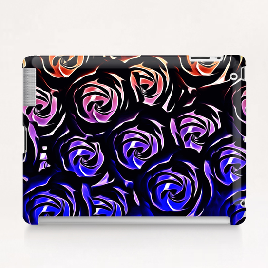 rose pattern texture abstract background in blue and red Tablet Case by Timmy333