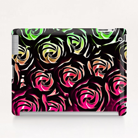 rose pattern texture abstract background in pink and green Tablet Case by Timmy333