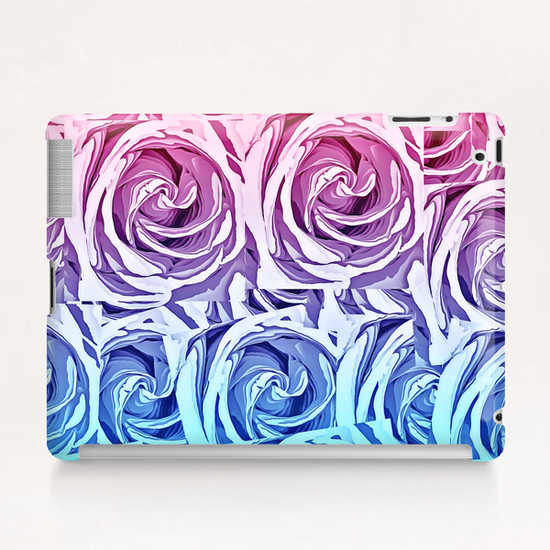 closeup pink rose and blue rose texture pattern abstract background Tablet Case by Timmy333