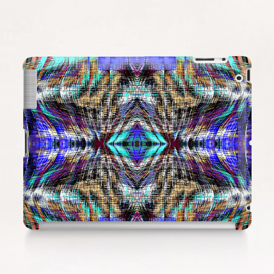 geometric symmetry pattern abstract background in blue brown pink Tablet Case by Timmy333