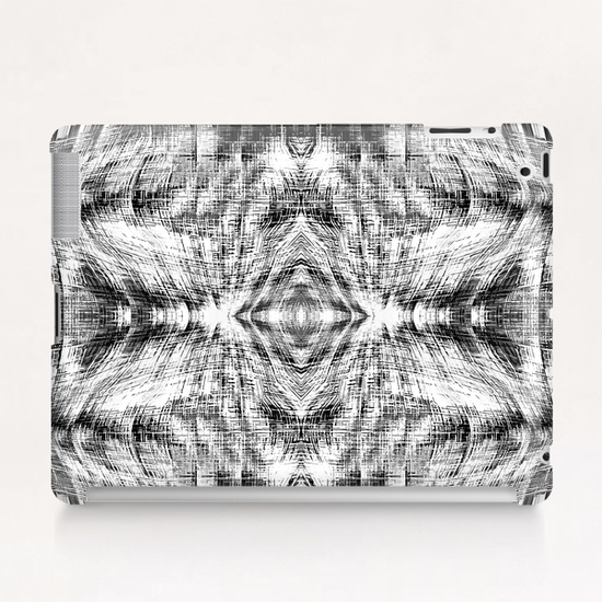 geometric symmetry pattern abstract background in black and white Tablet Case by Timmy333