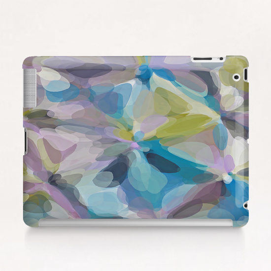 circle pattern abstract background in blue purple yellow Tablet Case by Timmy333